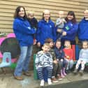 Children and staff outside Padbury Pre-school