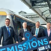 MP Rob Butler joined Chiltern Railways managing director Richard Allen for the inaugural passenger journey of the HybridFLEX between London Marylebone and Aylesbury today (10/2)