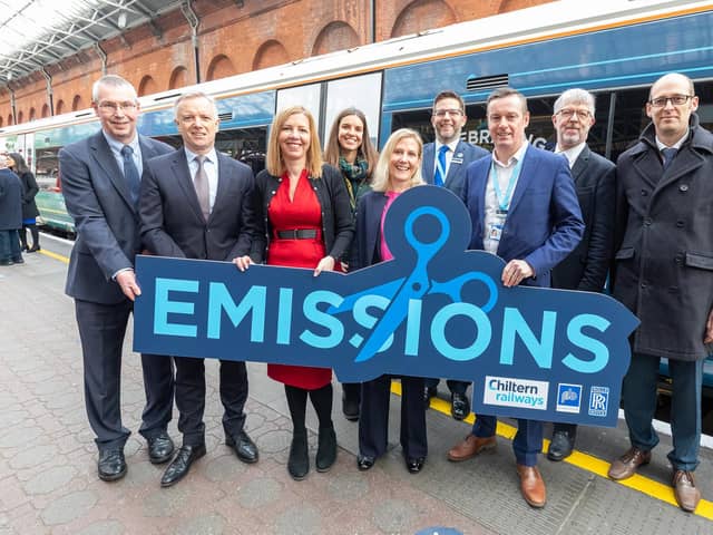 Aylesbury MP Rob Butler alongside Arriva, Chiltern Railways, and Department for Transport officials