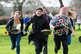 The Buckingham Pancake Race in 2020