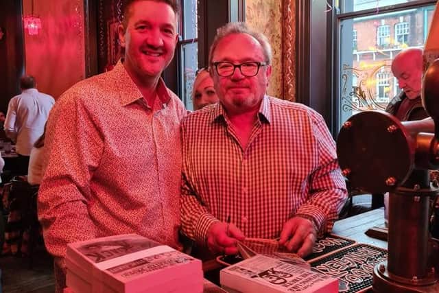 Steven Thrift, right, at Sunday's book launch