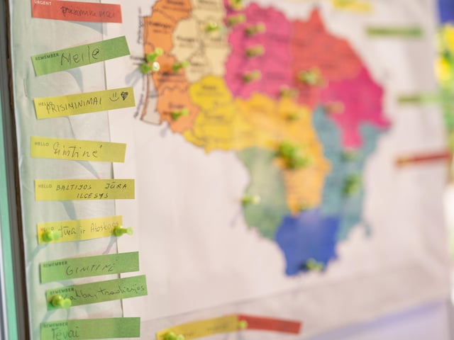 The map for residents to mark thier hometowns in Lithuania. Photo: Vitale Soul Photography.