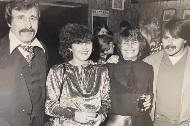 Sylvia Lumley, second right, pictured with her son Peter, daughter Kim Pinnock and son-in-law Houghton