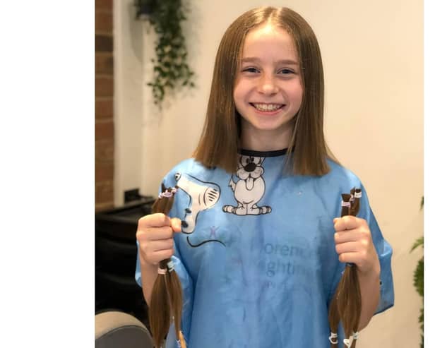 Evie Rogers has raised £1,300 for the Florence Nightingale Hospice Charity from a sponsored haircut