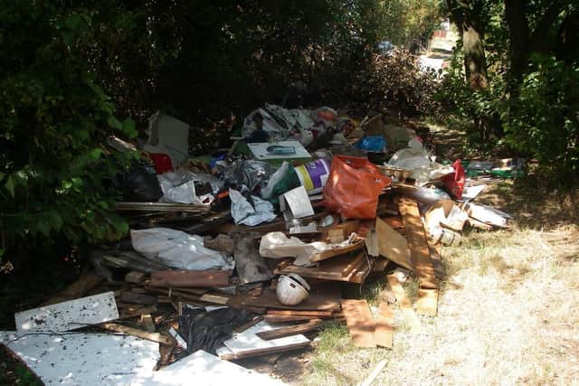 Photo from Bucks Council, waste dumped at the A40, Denham