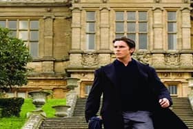 Christian Bale outside Mentmore Towers in Batman Begins