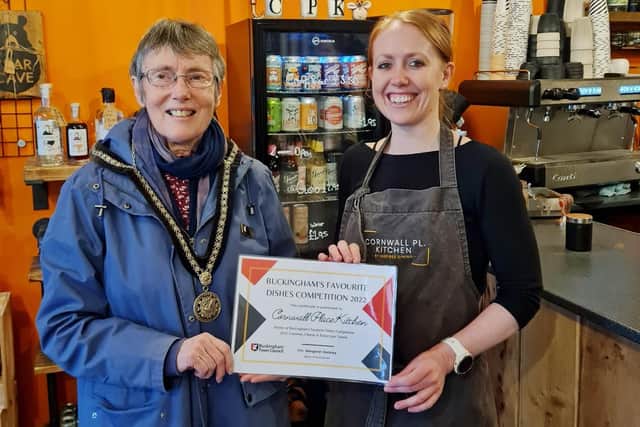 Mayor of Buckingham Margaret Gateley at Cornwall Place Kitchen