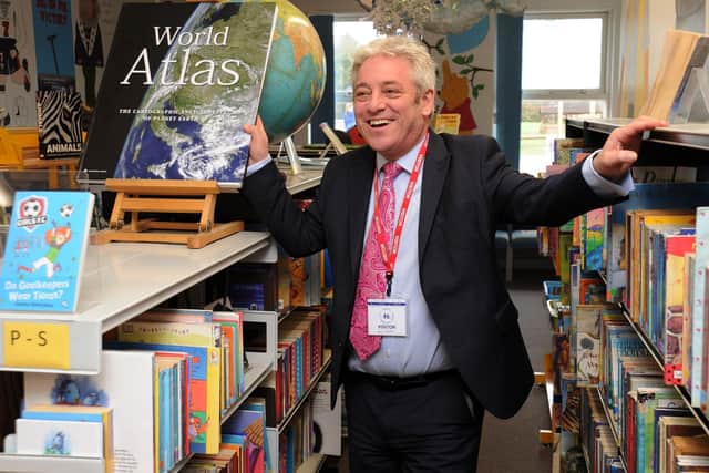 John Bercow visiting Winslow School library during his time as MP for Buckingham