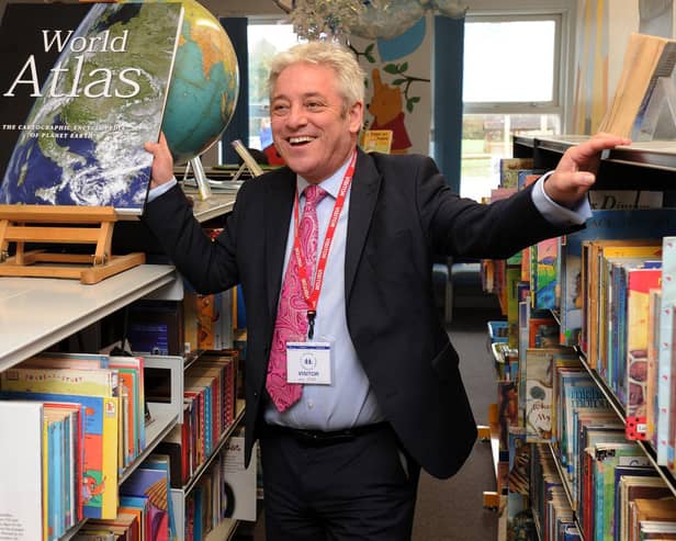 John Bercow visiting Winslow School library during his time as MP for Buckingham