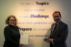 Aylesbury High School matron, Mrs Sam Nix, and headteacher, Mr Giles Scoble