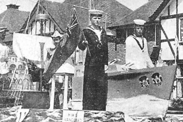 Worthing Sea Cadets had a nautical theme for their tableau, representing the Royal Navy in 1588 and 1953, and also saw their band in action in the Coronation Day procession