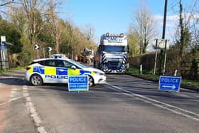 Police closed the road while the recovery was in operation