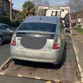 This illegally parked vehicle was removed by council officials in High Wycombe