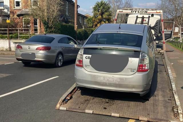 This illegally parked vehicle was removed by council officials in High Wycombe