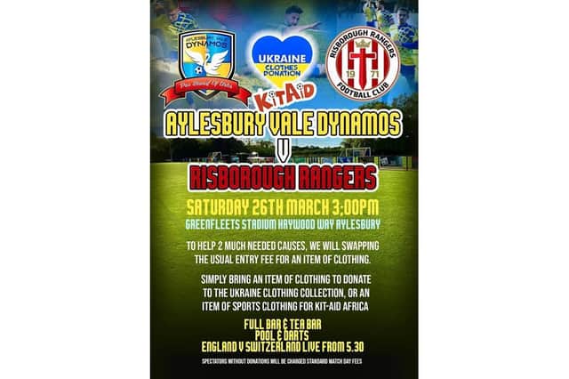 Aylesbury Vale Dynamos are offering free entry to those donating an item of clothing or sportswear