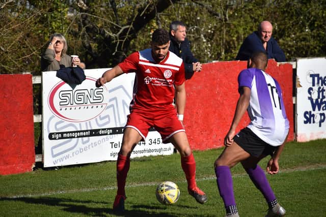 Asher Yearwood was Risborough Rangers' scorer in their 1-1 draw with Leighton Town (Picture by Paul Borzone)