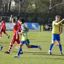 Ollie Lawford (right) celebrates his first penalty with Jake Baldwin on the way to victory for Aylesbury Vale Dynamos