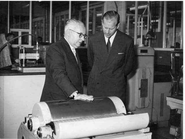 Prince Philip's visit to Hazell Watson and Viney’s factory in Aylesbury in 1958
