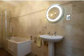 One of three bathrooms at the property