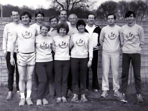 Tring Running Club members in 1983. Founding member Ken Laidler is third from left on the back row