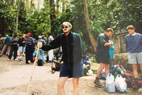 Tony preparing to climb Kilimanjaro