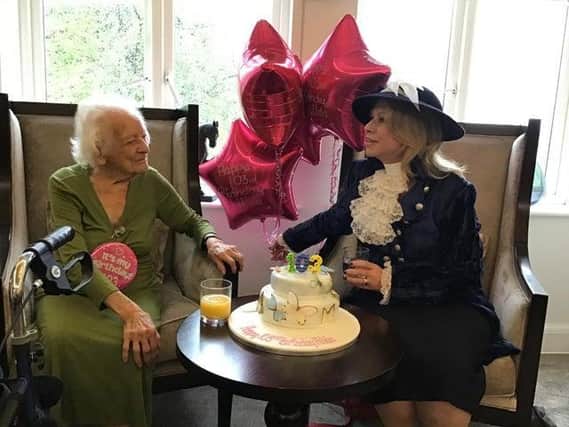 High Sheriff of Buckinghamshire Julia Upton and Hilda on her 103rd birthday