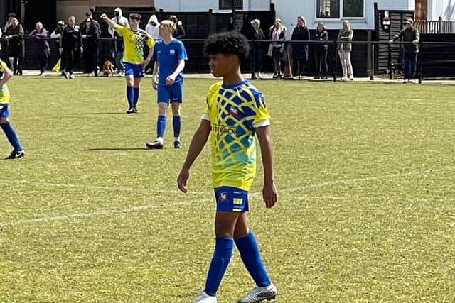 Under 15s striker Callum Hall who scored all four goals in their match