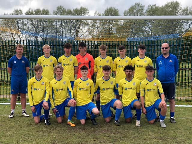 Under 18s at their last home match. Manager Adrian Green has been with them since the start.