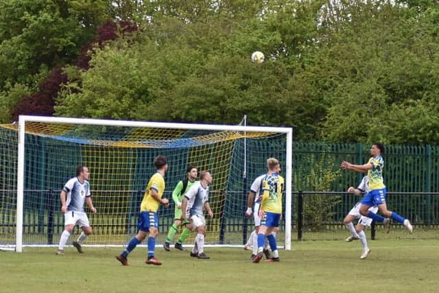 Lewis Workman heads over in last week's Gladwish semi-final