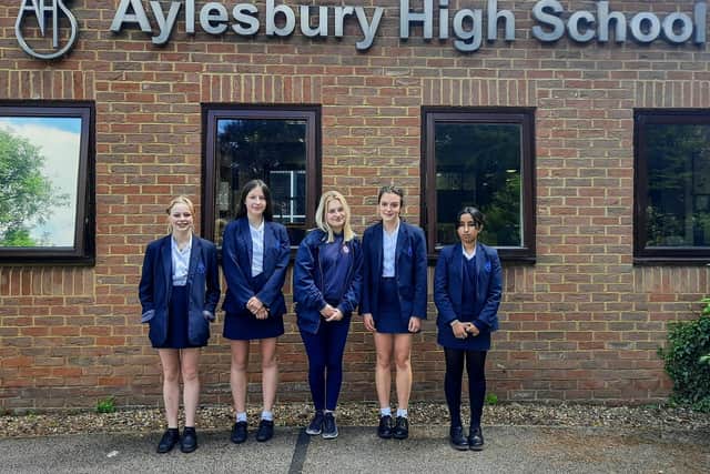 Lucy, Georgia, Lilianna, Avni and Katie from Aylesbury High School