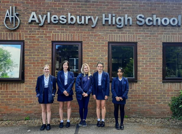 Lucy, Georgia, Lilianna, Avni and Katie from Aylesbury High School