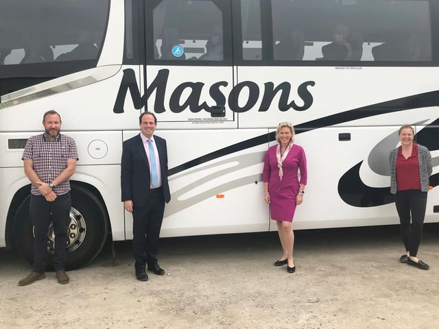 (L to R) James Mason, MP Greg Smith, Baroness Vere and Candice Mason