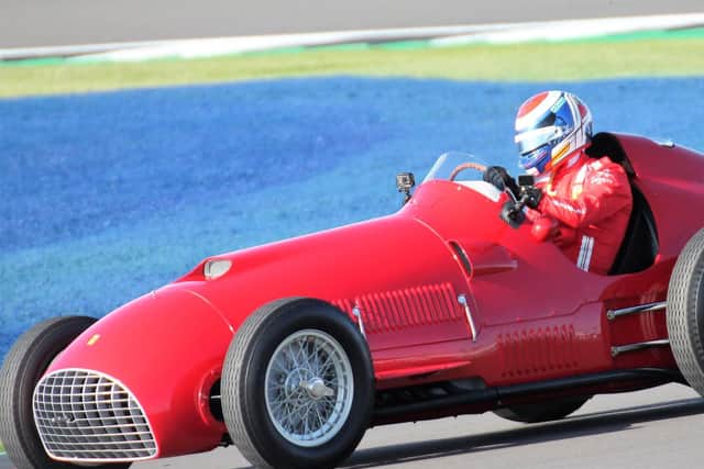 ANNIVERSARY CELEBRATIONS: Marc Gene demonstrated the 1951 British Grand Prix winning Ferrari 375 F1 (Photo James Beckett)