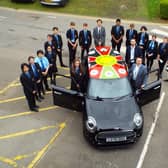 The students with Madison's winning design