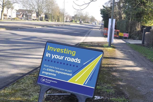 'Investing in your roads' sign