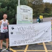 Stuart ran last year's London Virtual Marathon for NoToDogMeat