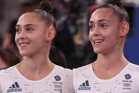 Jessica and Jennifer Gadirova enjoying the Olympic floor exercise final (Picture Jamie Squire GettyImages)