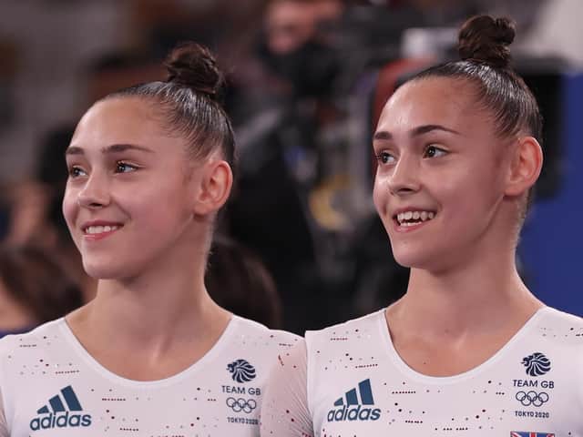 Jessica and Jennifer Gadirova enjoying the Olympic floor exercise final (Picture Jamie Squire GettyImages)