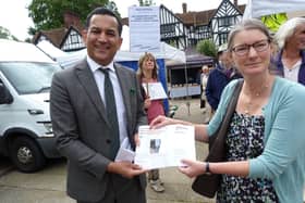 Gagan Mohindra appeared at St Peter's Church, in Tring, on Friday to see off the climate activists who had stopped off in Tring on their way to COP26 in Glasgow