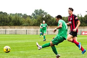 Max Hercules scoring for Aylesbury United against Thame