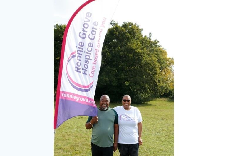 Volunteer Vivienne and her husband from Hemel Hempstead marshalling at Whiteleaf Cross