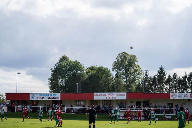 Risborough Rangers in action against Edgware Town at the BEP Stadium