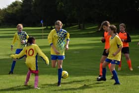 Dynamos girls playing Leighton Corinthians U13s