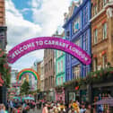 One of the colourful entrances to Carnaby Street