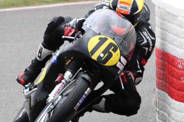 James Haydon gets close to the chicane while riding a Matchless G50