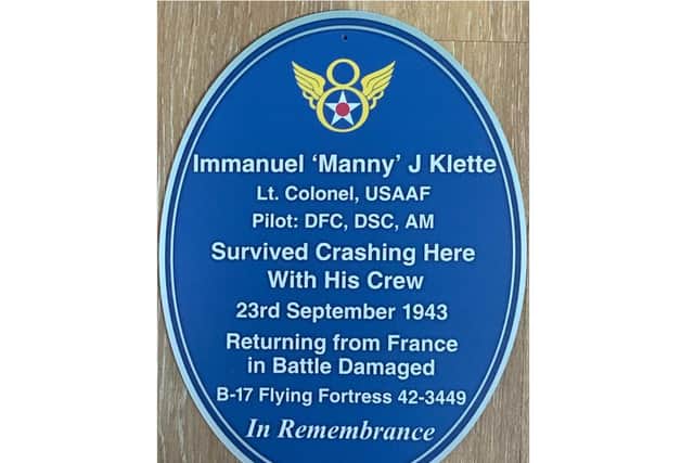 A plaque has been installed in the woodlands where the crash happened
