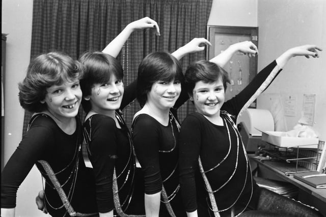 St. Joseph’s Youth Club, Galliagh, winners of the team event at the NI Federation of Youth Clubs’ North West Disco Championships at the Waterside Youth Club. From left, are Bernadette McKinney, Jacqueline McKinney, Finvola McCloskey and Elaine Melarkey.