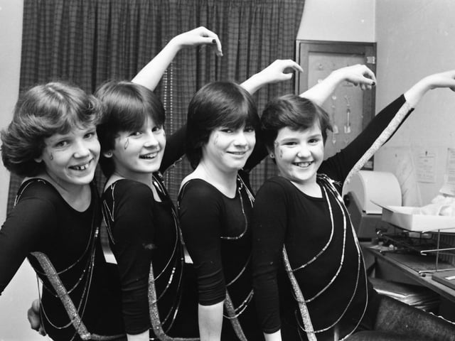 St. Joseph’s Youth Club, Galliagh, winners of the team event at the NI Federation of Youth Clubs’ North West Disco Championships at the Waterside Youth Club. From left, are Bernadette McKinney, Jacqueline McKinney, Finvola McCloskey and Elaine Melarkey.