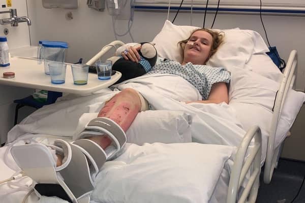 Lucie Maguire in hospital