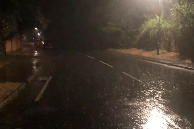 Heavy rainfall on the roads on Tuesday night